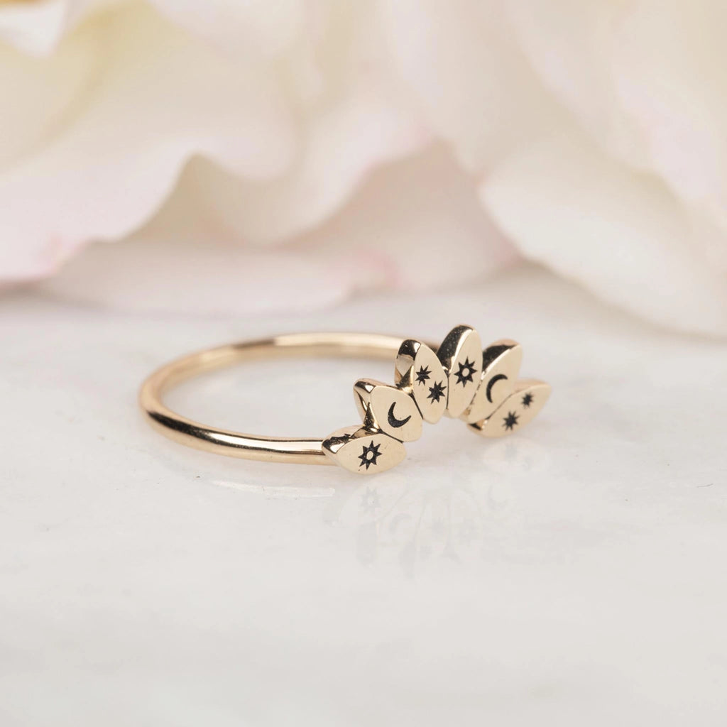 Solid Gold Celestial Arc Ring
