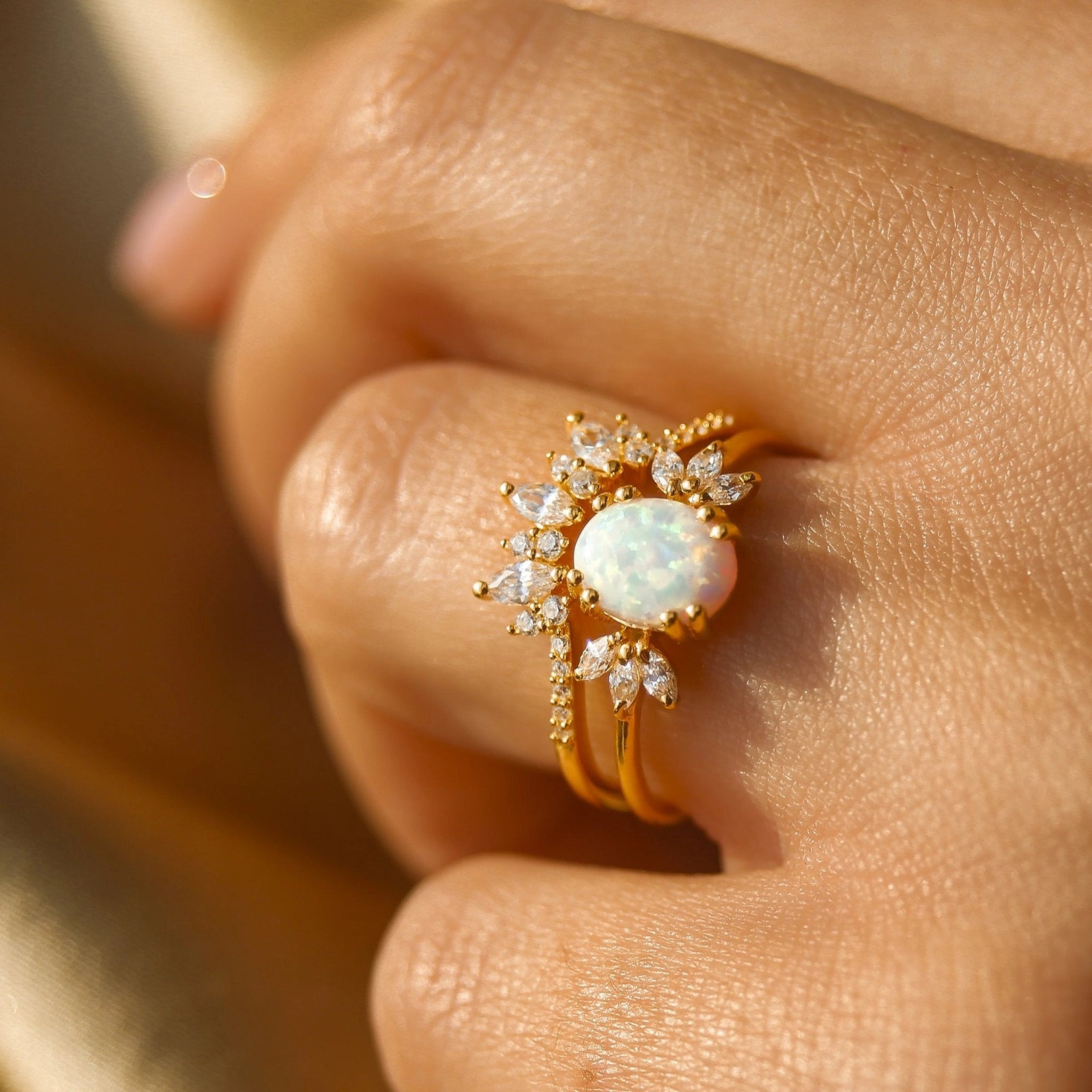 Opal & Diamond Treasured Love Ring