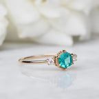 14kt Gold Oceanic Moissanite Cosmos Ring