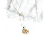 Gold Radiant Initial Necklace
