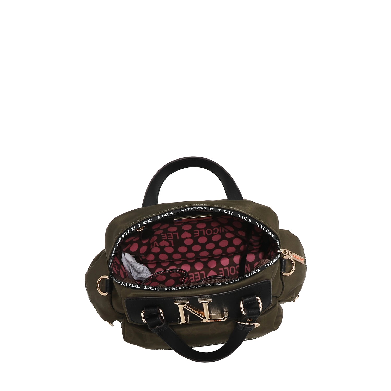 Nylon Multi Pocket Handbag - Olive