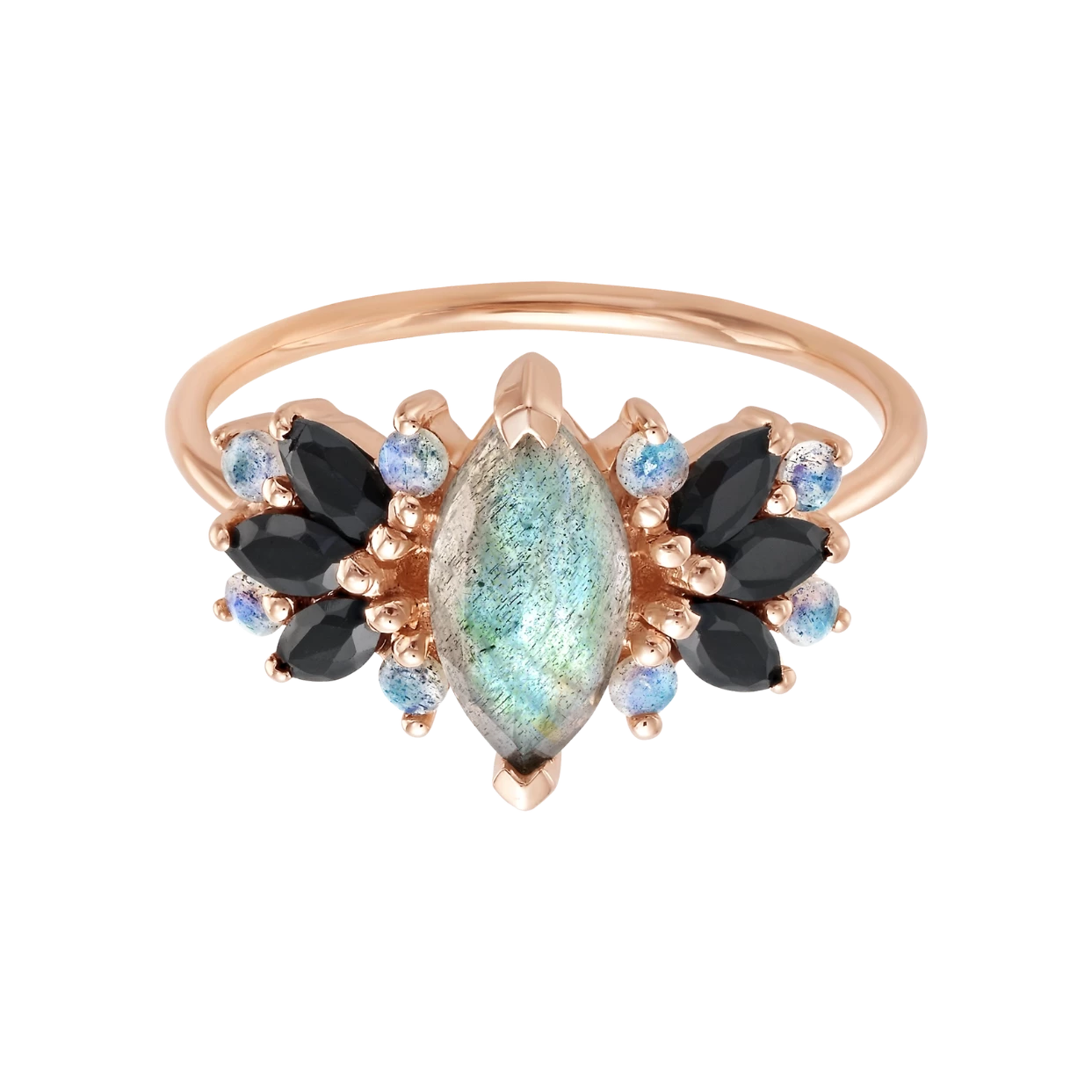 Labradorite & Black Spinel Midnight Crossings Ring