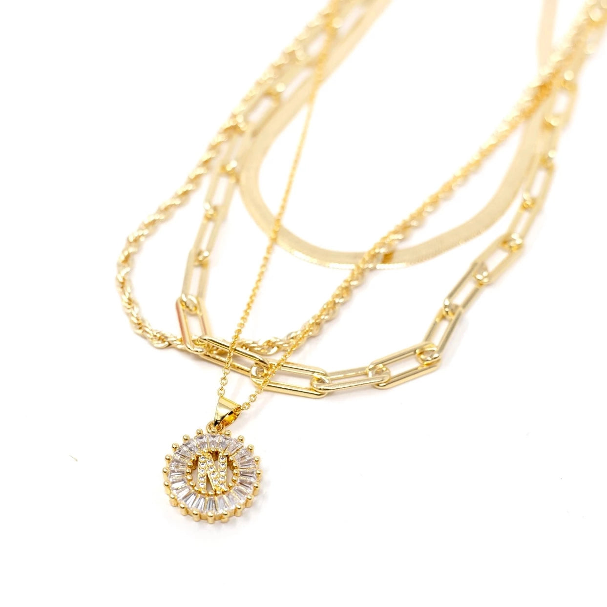 Gold Radiant Initial Necklace