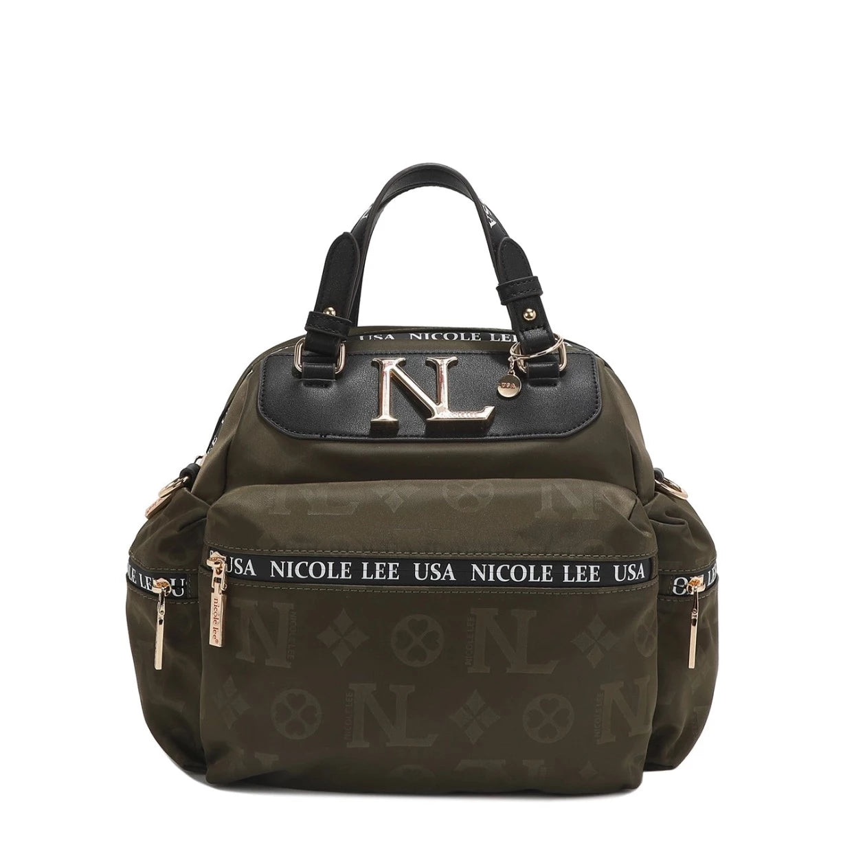 Nylon Multi Pocket Handbag - Olive