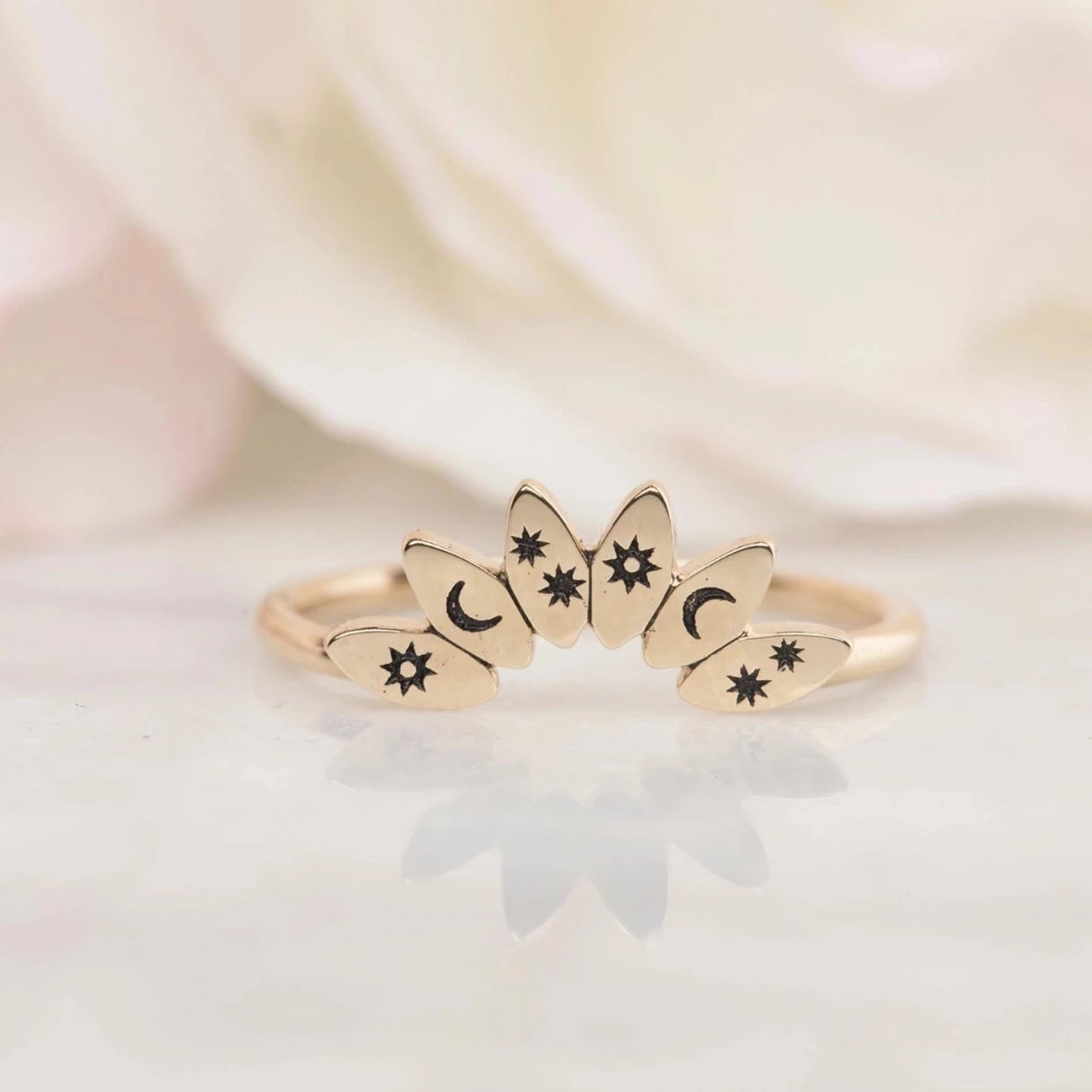 Solid Gold Celestial Arc Ring