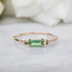 14kt Gold Diamond, Peridot and Green Topaz Belle Ring