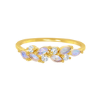 Rainbow Moonstone & Diamond Orchard Ring
