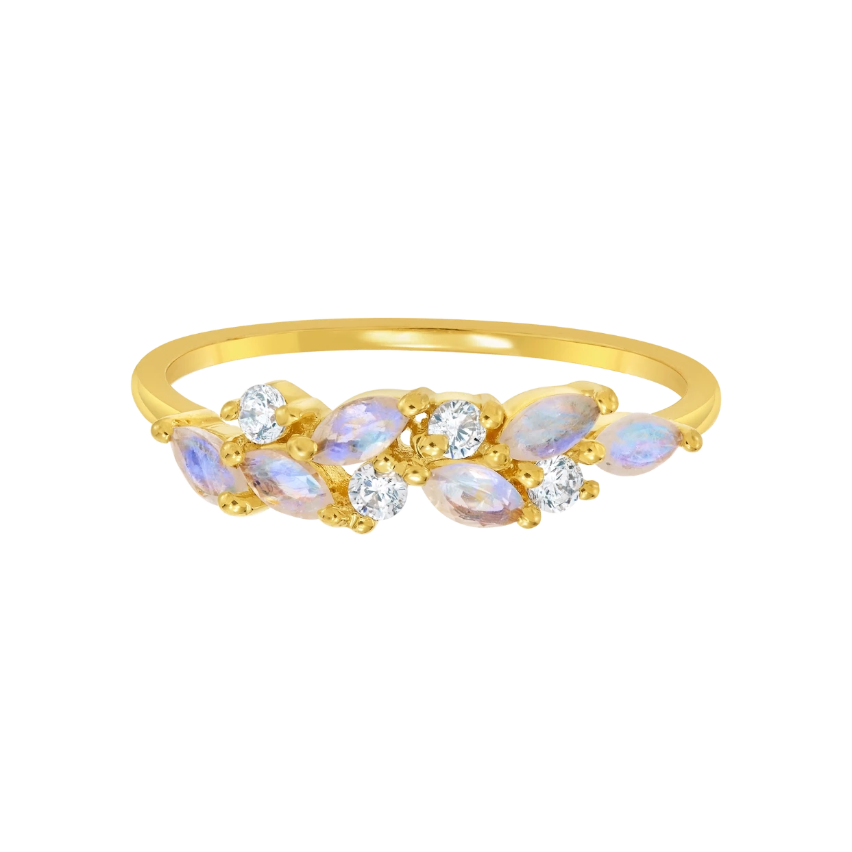 Rainbow Moonstone & Diamond Orchard Ring