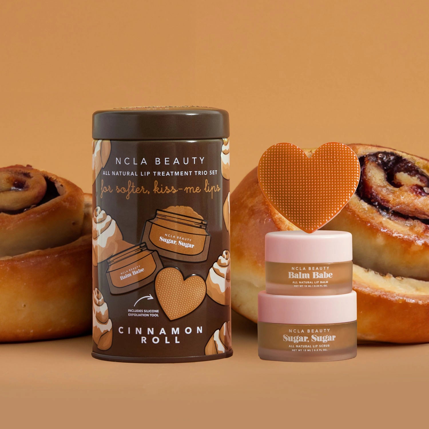 Cinnamon Roll Lip Care Set + Lip Scrubber